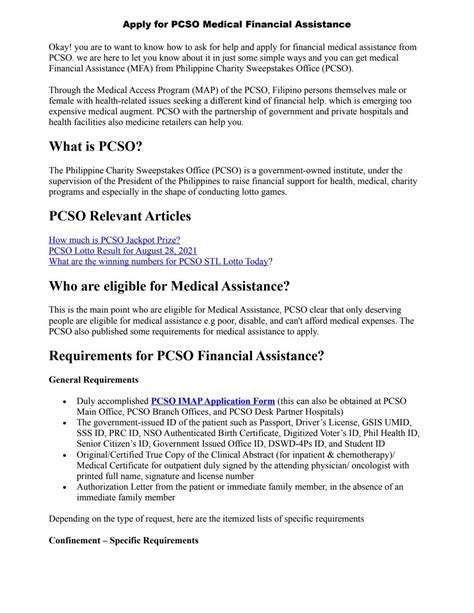 pcso financial assistance for hospital bill requirements|PCSO Medical Cash Assistance: How To Apply & the .